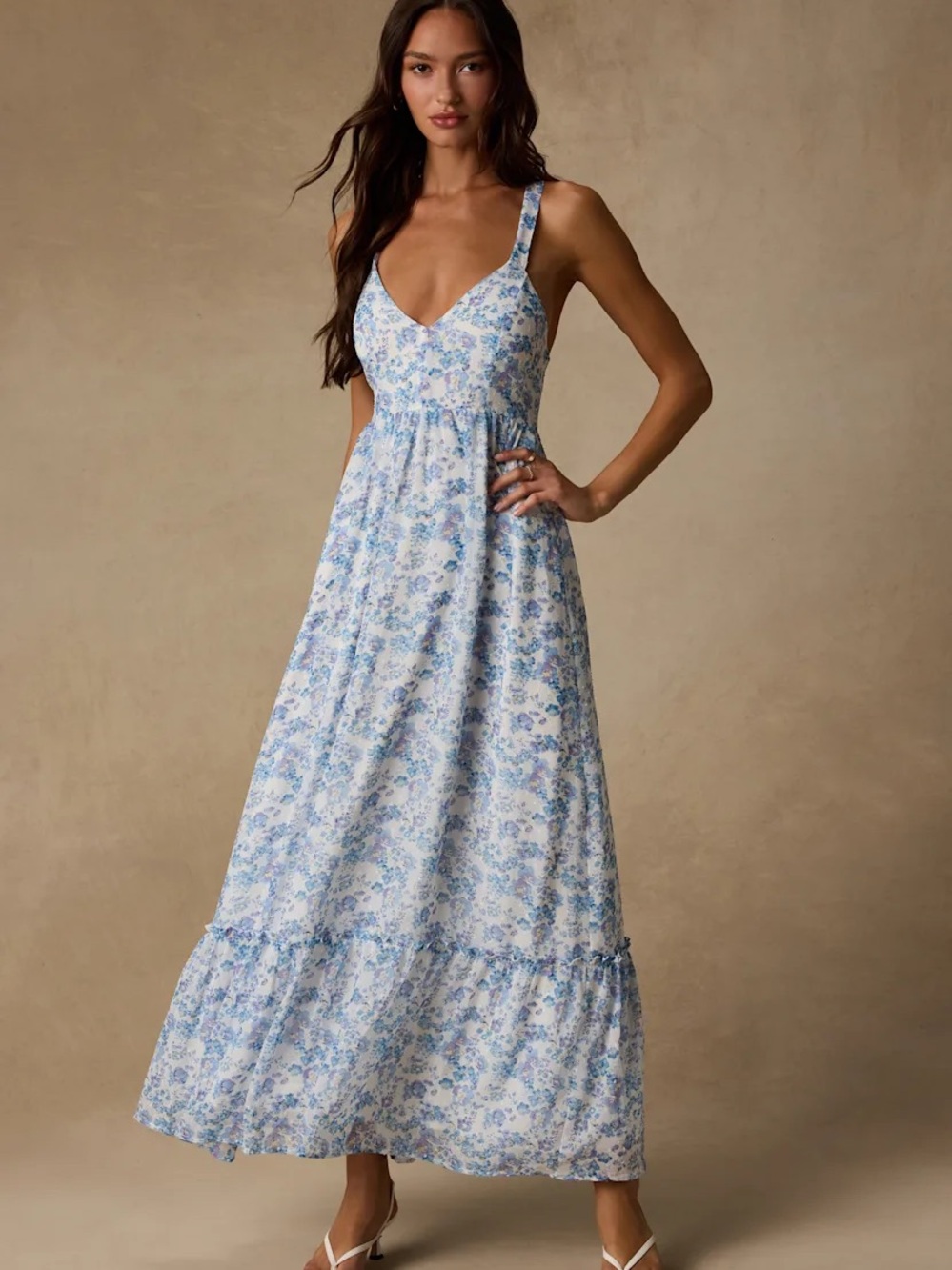 Lulus Blue Floral Maxi NWT s
